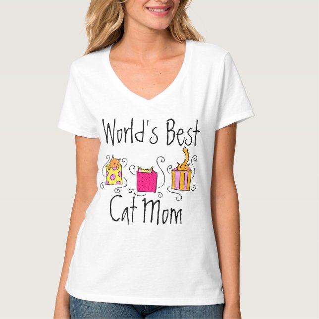 Världs bäst kattmamma t-shirt (Framsida)