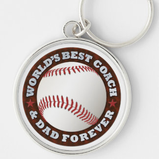 Världs bäst lagledare & pappa 1 Keychain Rund Silverfärgad Nyckelring