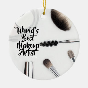 Världs bäst makeupkonstnär julgransprydnad keramik