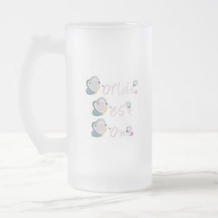 Världs bäst mamma (fjärilen) frostat ölglas