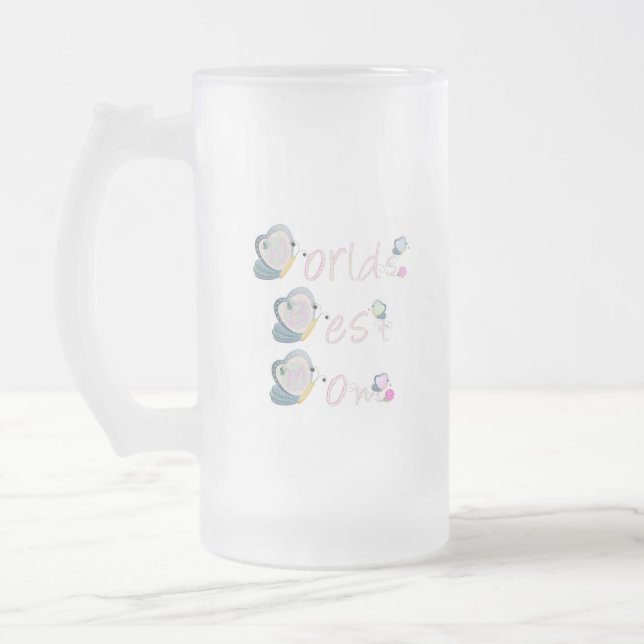Världs bäst mamma (fjärilen) frostat ölglas (Vänster)