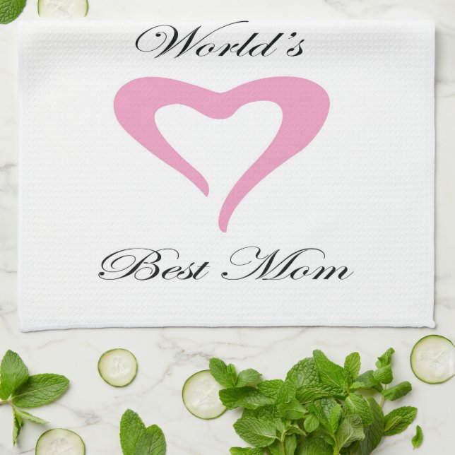 Världs bäst mamma kökshandduk (Vikta)