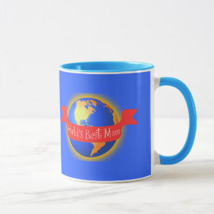 Världs bäst mammamugg, ljusa färger jordklot mugg