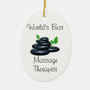 Världs bäst massageterapeut julgransprydnad keramik