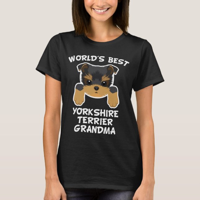 Världs bäst mormor för Yorkshire Terrier T Shirt (Framsida)