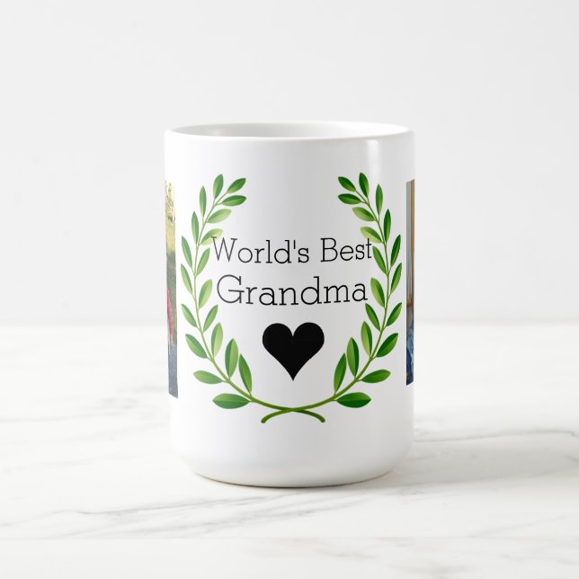Världs bäst mormor med två foto kaffemugg (Center)