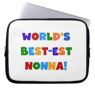 Världs bäst Nonna ljusa färger T-tröja och gå Laptop Sleeve