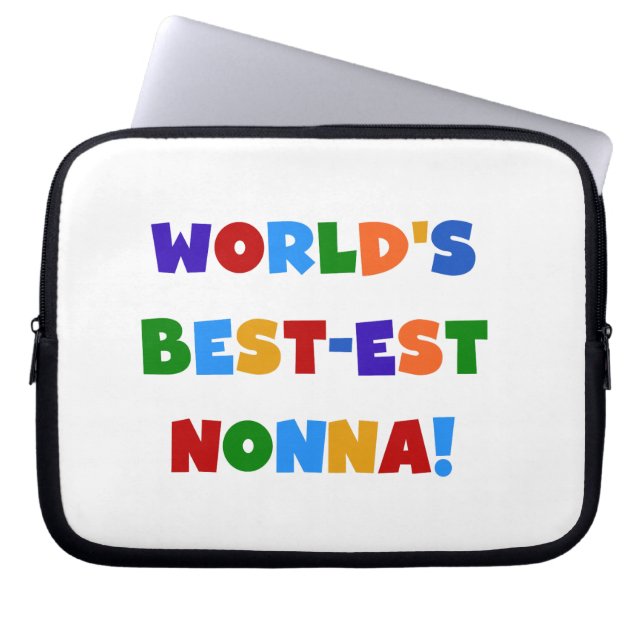 Världs bäst Nonna ljusa färger T-tröja och gåva Laptop Sleeve (Framsidan)