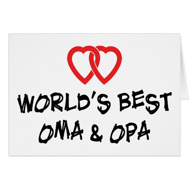 Världs bäst Oma & Opa gåva Hälsningskort (Framsidan Horizontal)