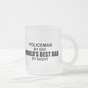 Världs bäst pappa - polis frostad glasmugg