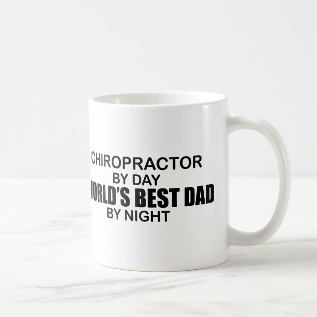 Världs bäst pappa vid natt - kiropraktor kaffemugg (Höger)