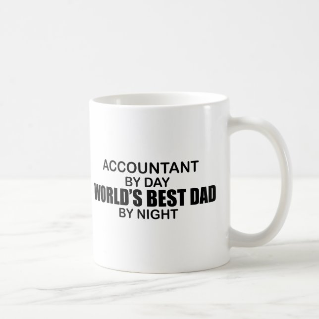 Världs bäst pappa vid natt - revisor kaffemugg (Höger)