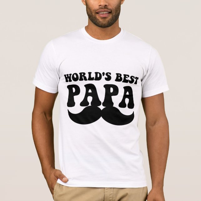 världs bäst pappamustasch tee shirt (Framsida)
