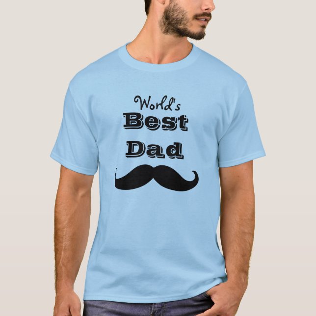 Världs bäst pappamustasch tee shirt (Framsida)