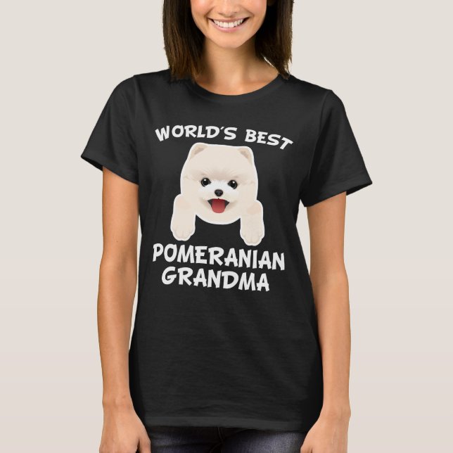 Världs bäst Pomeranian mormor T Shirt (Framsida)
