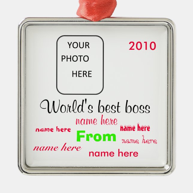 Världs bäst prydnad för chefjul julgransprydnad metall (Framsidan)