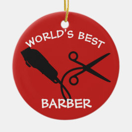 Världs bäst sax för rakkniv för barberareclipper julgransprydnad keramik