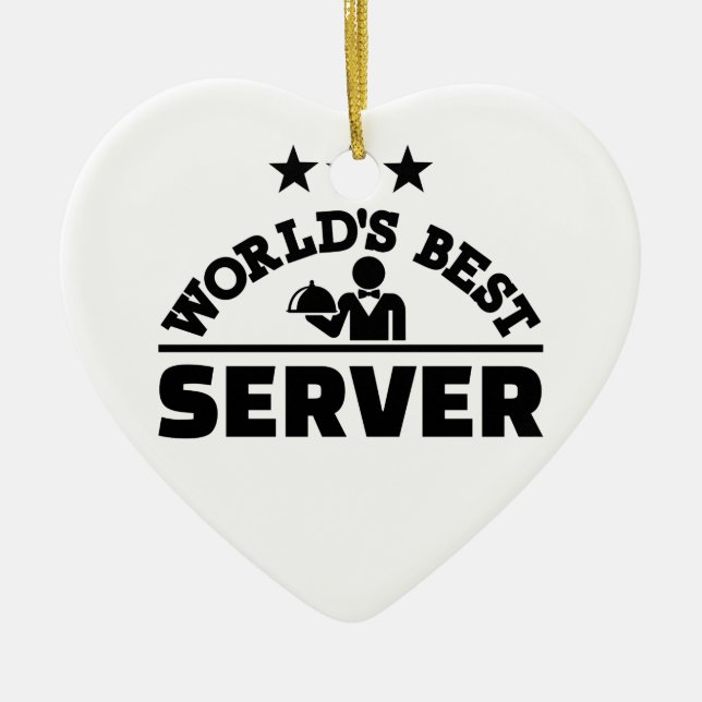 Världs bäst server julgransprydnad keramik (Framsidan)