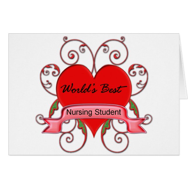 Världs bäst studentsjuksköterska hälsningskort (Framsidan Horizontal)