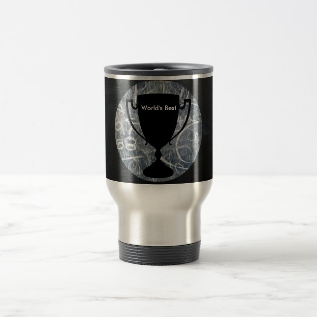 "Världs bäst" svart & vittrofétryck Resemugg (Center)