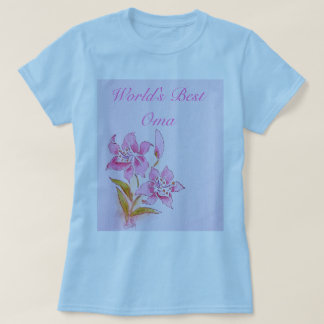 Världs bäst T-tröja för Oma rosa lilja Tee