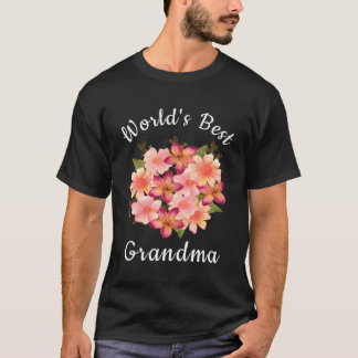 Världs Best Grandma Rosa Peach Flower Grandma Gift T Shirt