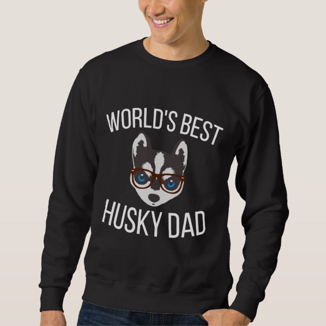 Världs Best Husky Pappa Lång Ärmad Tröja (Framsida)