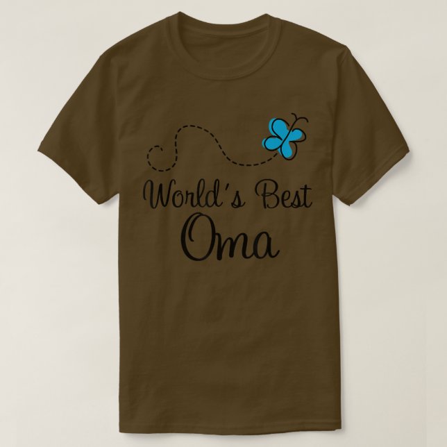 Världs Best Oma Grandma Butterfly Mors dag  T Shirt (Design framsida)