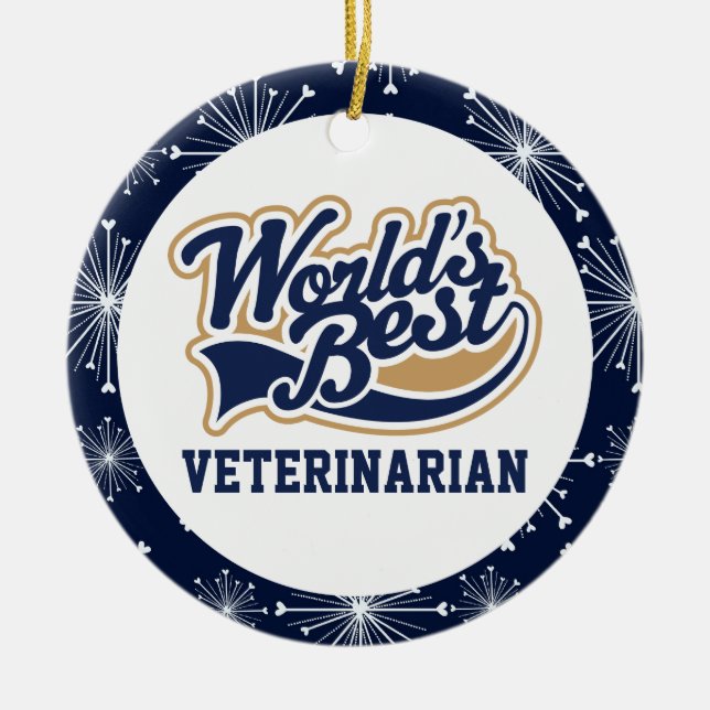 Världs Best Veterinarian Gift for Vet Julgransprydnad Keramik (Framsidan)