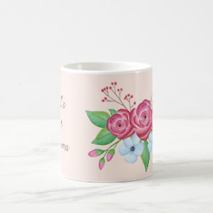 "Världs bukett för blomma för vattenfärg för Kaffemugg