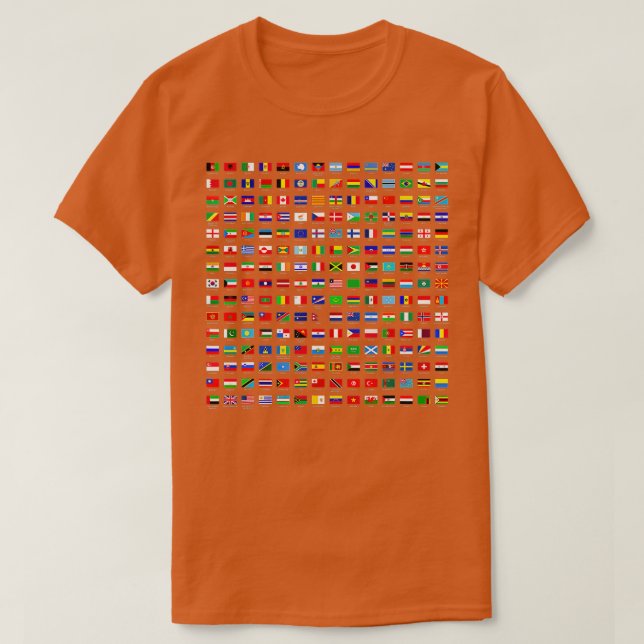 Världs flaggor Coola Travel 210 Flagga Internation T Shirt (Design framsida)