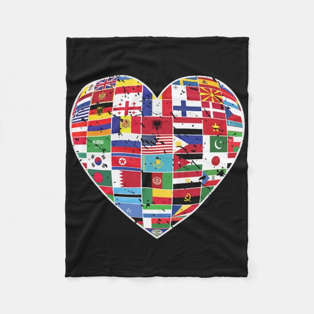 Världs flaggor Earth Day Fleecefilt (Framsidan)