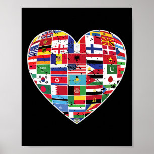 Världs flaggor Earth Day Poster
