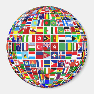 Världs flaggor Globe, Internationell Magnet