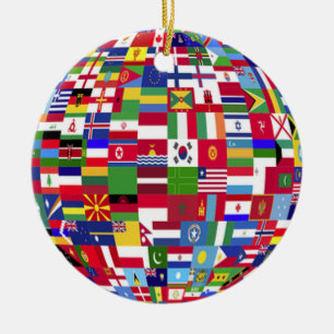 Världs flaggor julprydnad julgransprydnad keramik