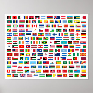 Världs flaggor poster