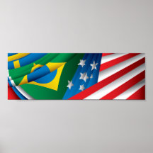 Världs flaggor Poster, USA, Brasilien och mer