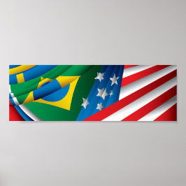 Världs flaggor Poster, USA, Brasilien och mer Poster