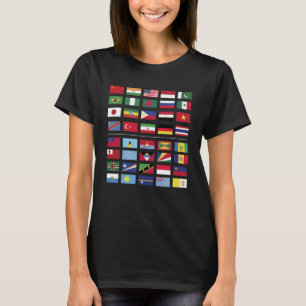 Världs flaggor störst och minsta Land efter popu T Shirt
