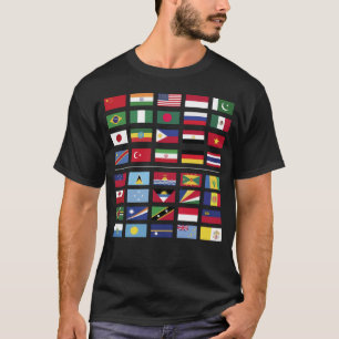 Världs flaggor störst och minsta Land efter popu T Shirt