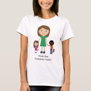 Världs för bäst gullig tecknad dagislärare t-shirt