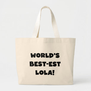 Världs gåva för Bäst-est Lola svartvit Tshirts Jumbo Tygkasse