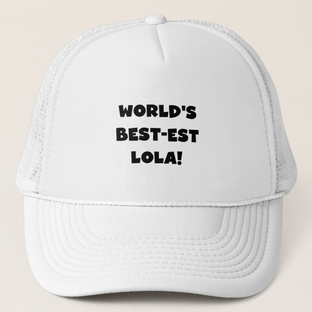 Världs gåva för Bäst-est Lola svartvit Tshirts Keps (Framsida)