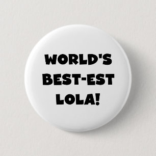 Världs gåva för Bäst-est Lola svartvit Tshirts Knapp