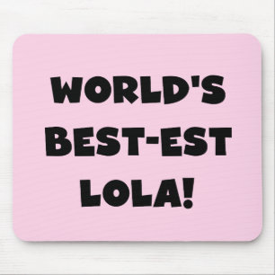 Världs gåva för Bäst-est Lola svartvit Tshirts Musmatta