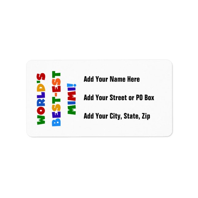 Världs gåvor för Bäst-est ljusa färger T-tröja Adressetikett (Framsidan)