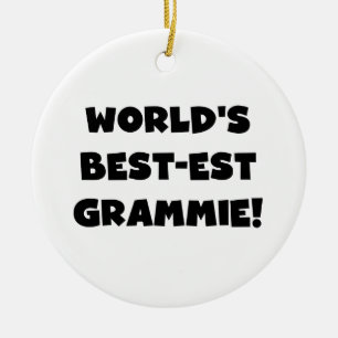 Världs gåvor för för Bäst-est Grammie svart eller Julgransprydnad Keramik