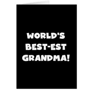 Världs gåvor för text för vit för Bäst-Est mormor Hälsningskort