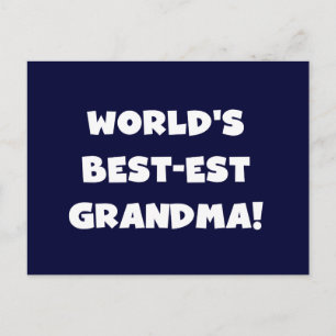 Världs gåvor för text för vit för Bäst-Est mormor Vykort
