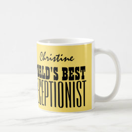 Världs guld- och svart V04 för bäst RECEPTIONIST Kaffemugg